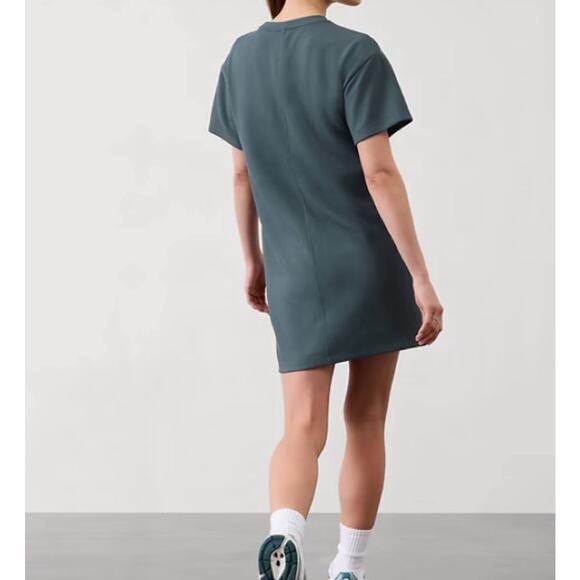 NWT Athleta Seasoft Rib Tee Dress Athleisure Casual Lounge Pockets Size Medium - Picture 2 of 11